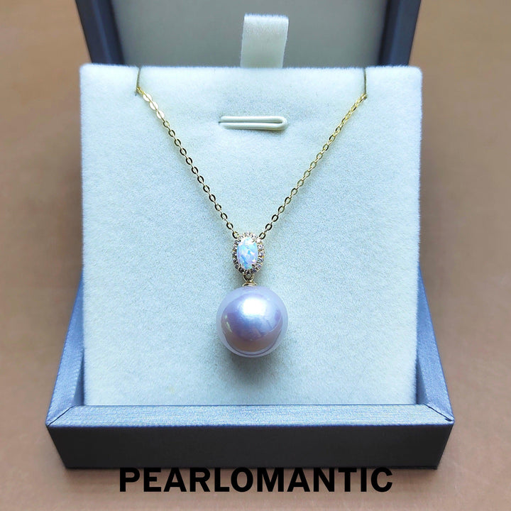 [Fine Jewelry] 18k Opal Pendant w/ 12-13mm Rare Excellent Luster Top Level Freshwater Pearl