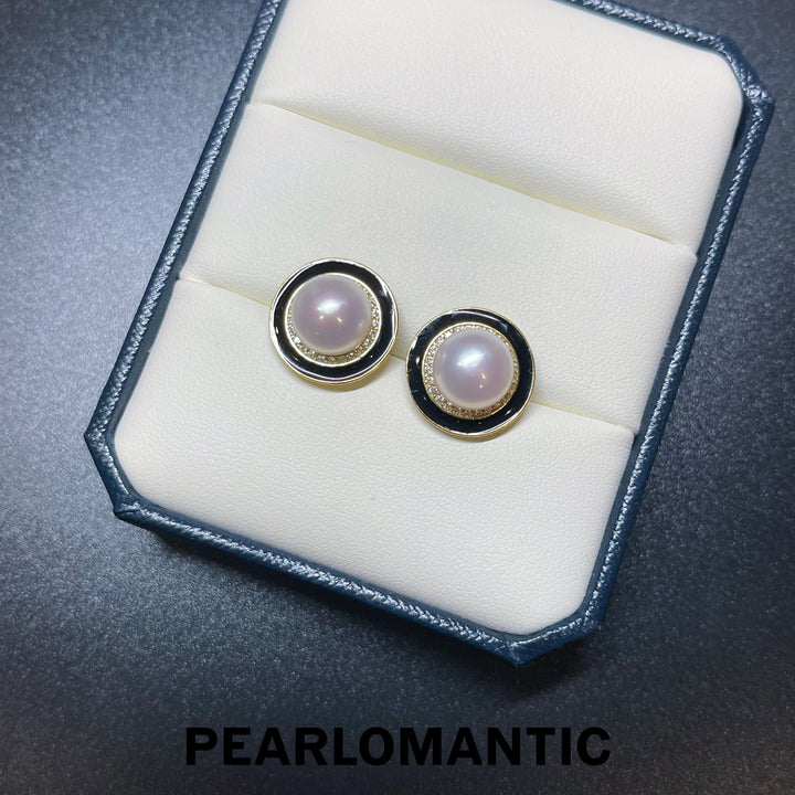 [Everyday Essentials] Freshwater Pearl 9-10mm Round Design Earrings w/ S925