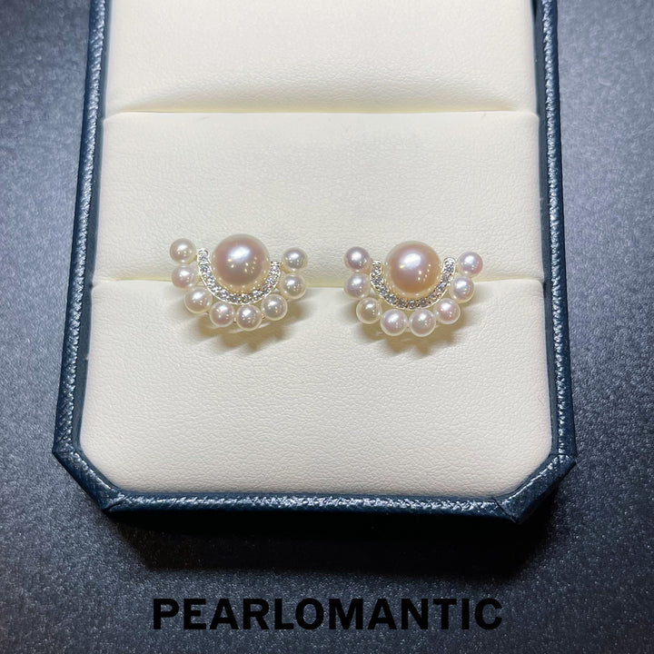 [Everyday Essentials] Freshwater Pearl 2.5-7mm Half Moon Design Earrings w/ S925