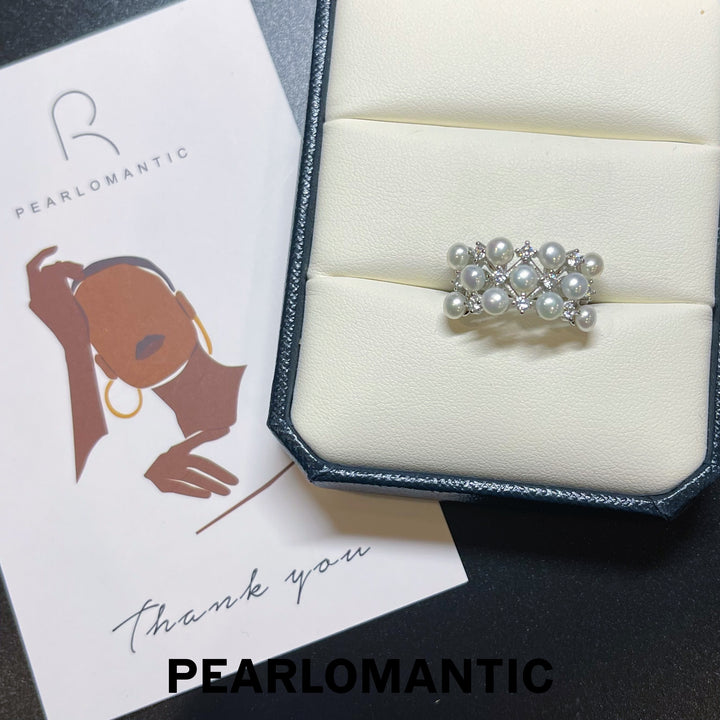 [Everyday Essentials] Freshwater Pearl 3-4mm Vintage Style Adjustable Ring w/ S925