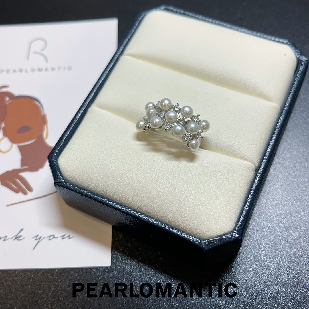 [Everyday Essentials] Freshwater Pearl 3-4mm Vintage Style Adjustable Ring w/ S925