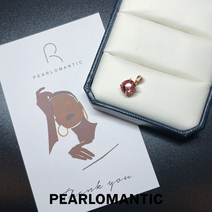 [Fine Jewerly] Pink Tourmaline 2.01ct Pendant w/ 18k Rose Gold & Diamond