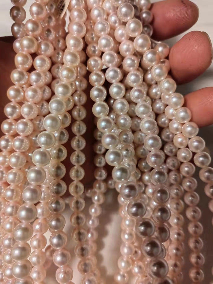 Pinky tone Japanese Akoya Pearl Necklace 6-7mm - 4A+ Quality