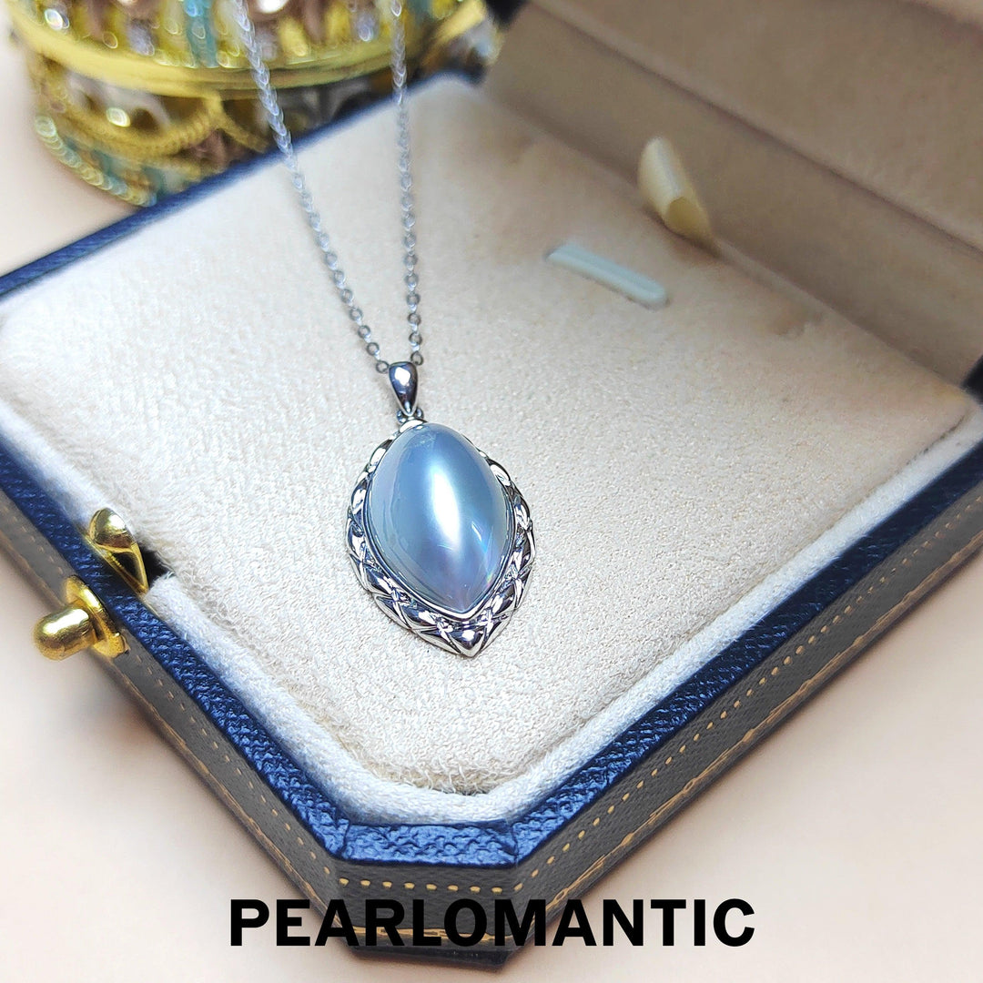 【Fine Jewelry】Collection Level - 18k White Gold Japanese Mabe Natural Sky Color