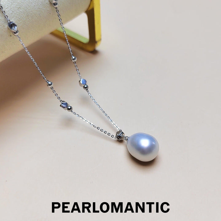 [Designer's Choice] Australian White Pearl Baroque 11*13mm Silver Overton