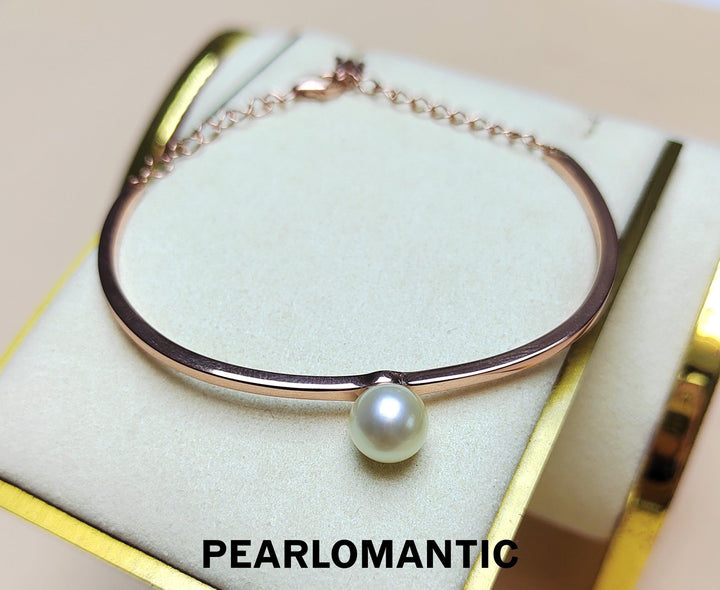 [Designer's Choice] Rose Gold Plated Bracelet w/ Akoya Queen Natural Color 7.5-8mm Top Level
