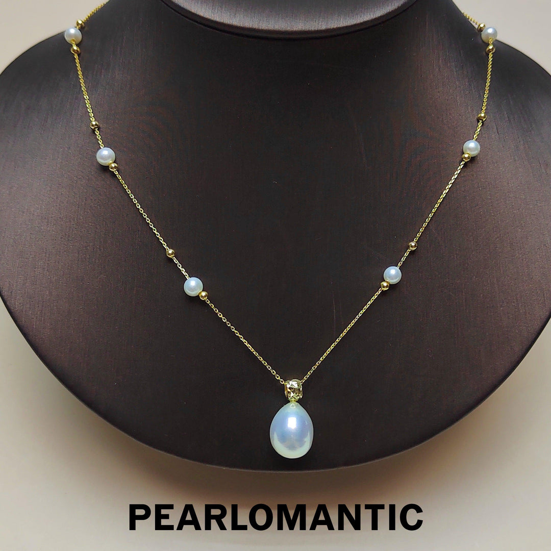 【Designer's Choice】 Australian White Pearl Baroque 10.5*12.5mm Spaced Design Necklace