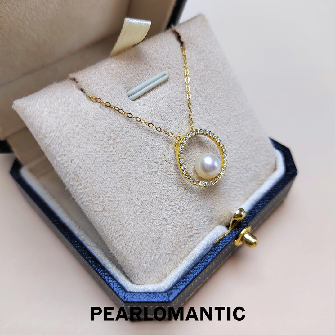 [Designer's Choice] Freshwater Pearl Cycle Design Earring & Pendant SET w/ S925
