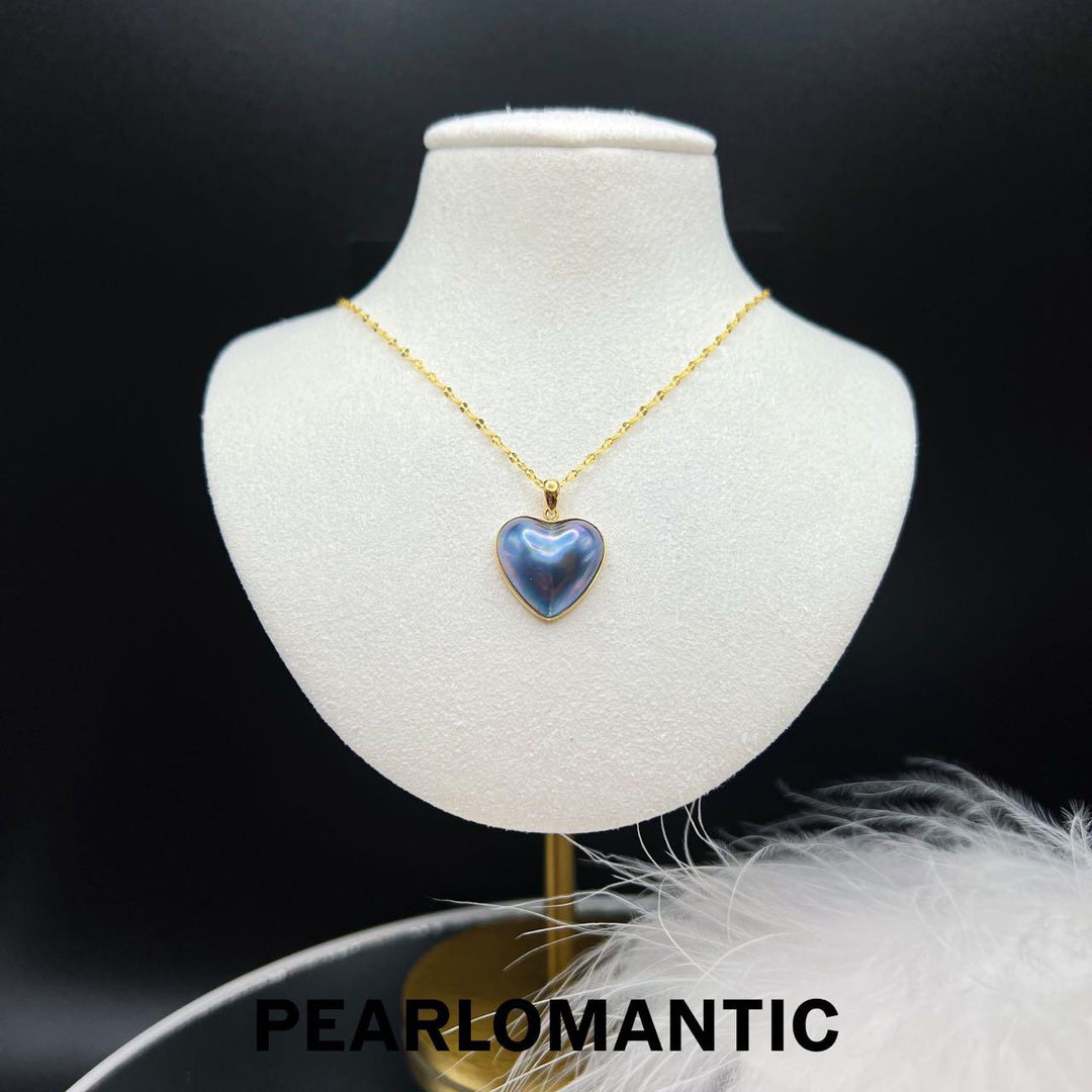[Designer’s Choice] Japanese Mabe Pearl Heart Shape 14*14mm Pendant w/ 18k Gold
