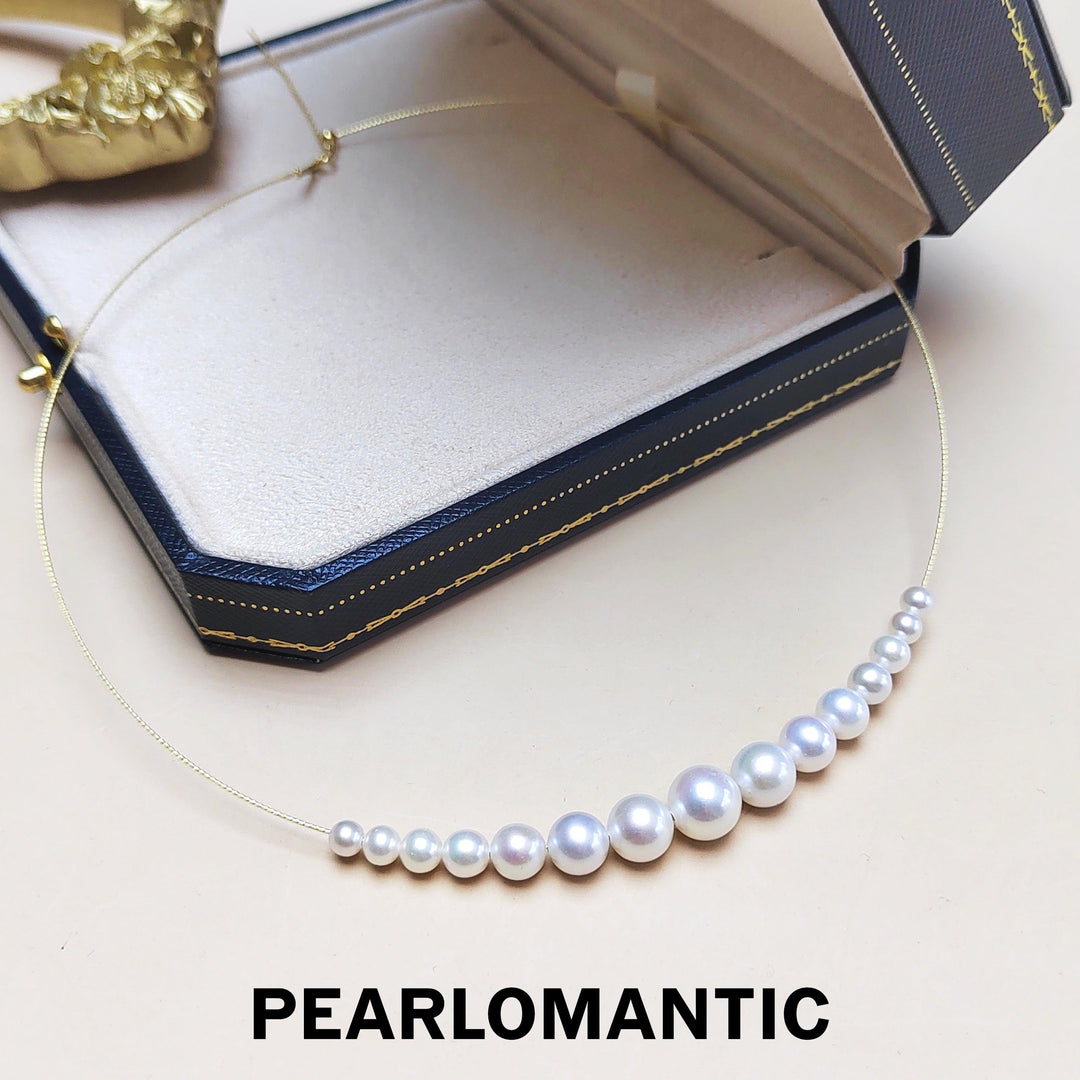 【Fine Jewelry】Moon Style 18k HK Made Choker w/ 6A Freshwater Pearl 3.5-8.5mm Necklace