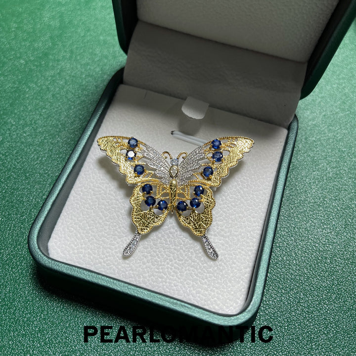 [Designer's Choice] Butterfly Design S925 Brooch w/ Sapphire