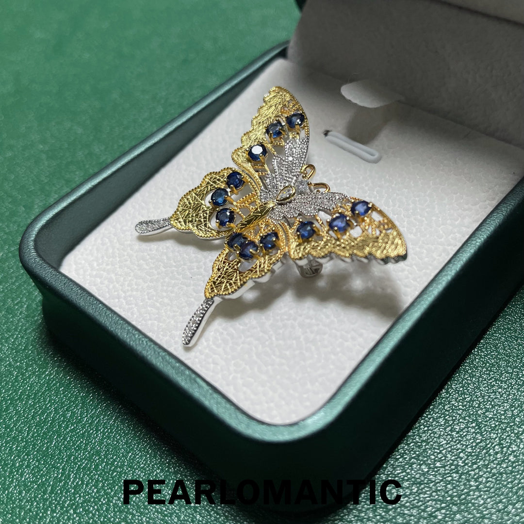 [Designer's Choice] Butterfly Design S925 Brooch w/ Sapphire